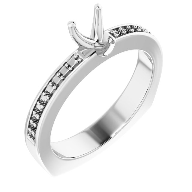 Accented Euro Shank Engagement Ring