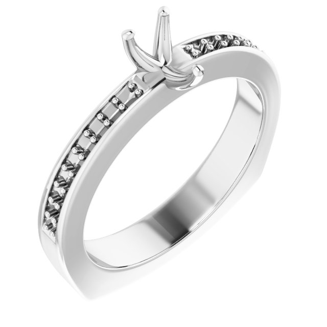 Accented Euro Shank Engagement Ring