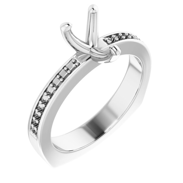 Accented Euro Shank Engagement Ring