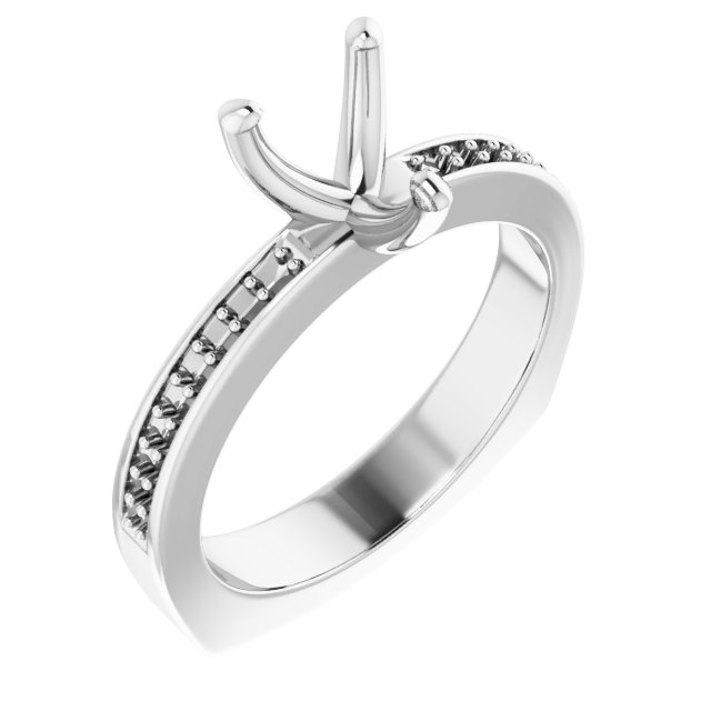 Accented Euro Shank Engagement Ring