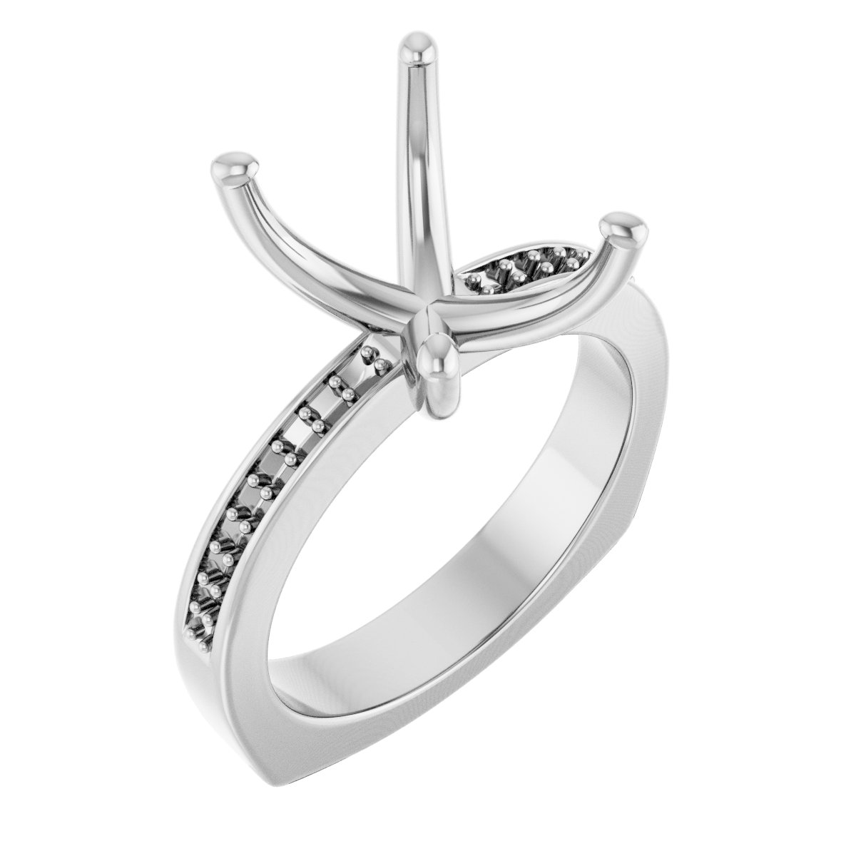 Accented Euro Shank Engagement Ring