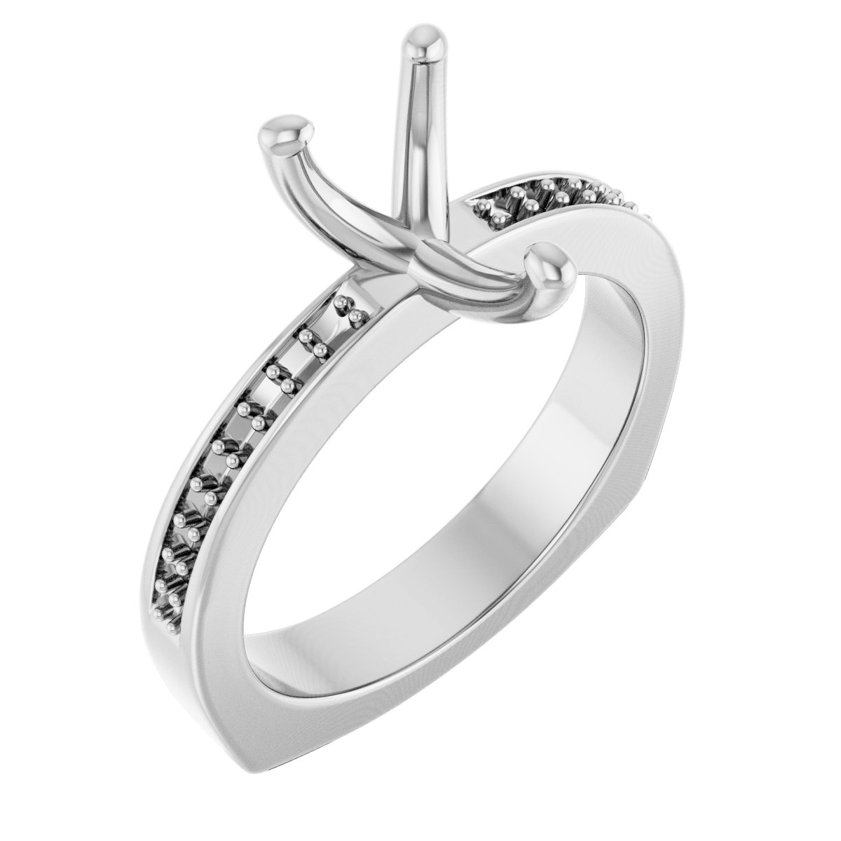 Accented Euro Shank Engagement Ring