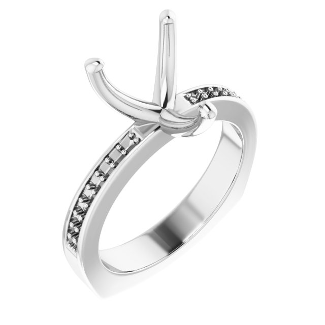 Accented Euro Shank Engagement Ring