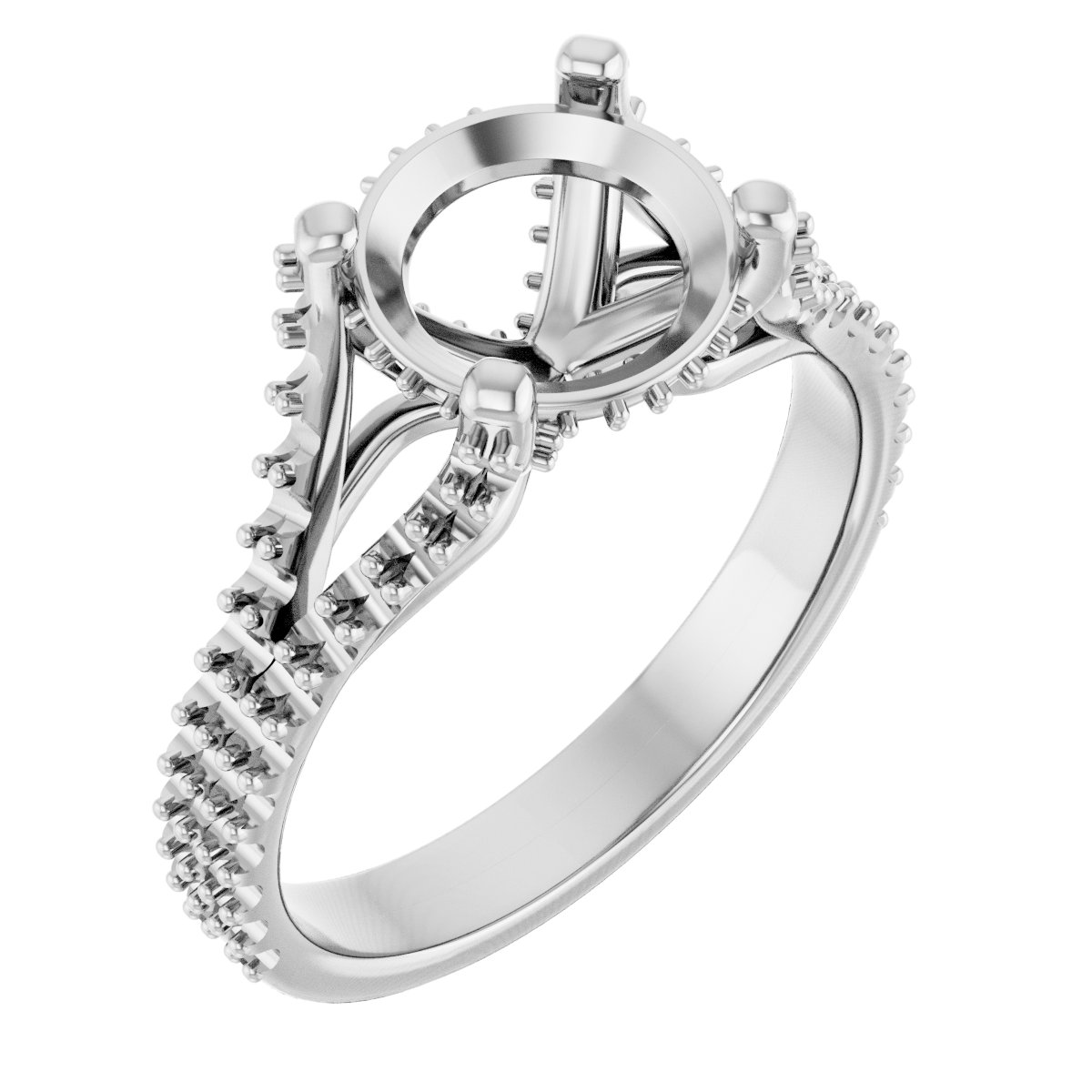 Accented Cathedral Engagement Ring