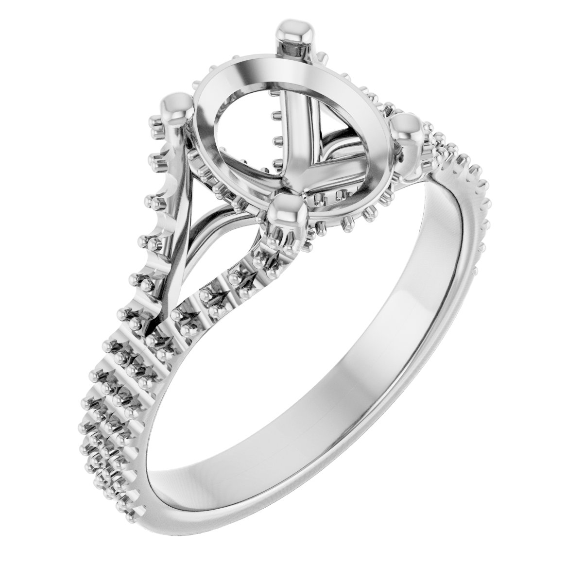 Accented Cathedral Engagement Ring