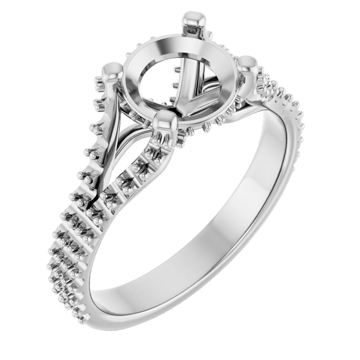 Accented Cathedral Engagement Ring