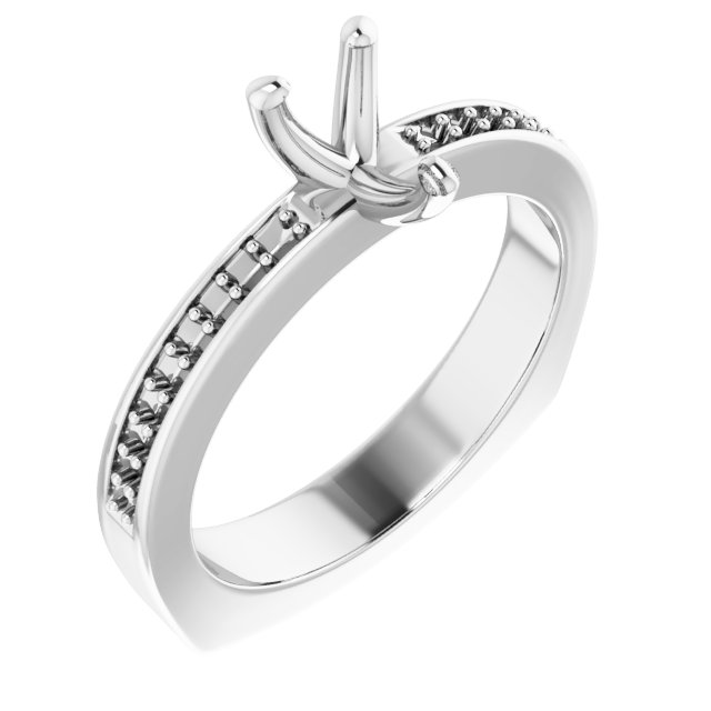 Accented Euro Shank Engagement Ring