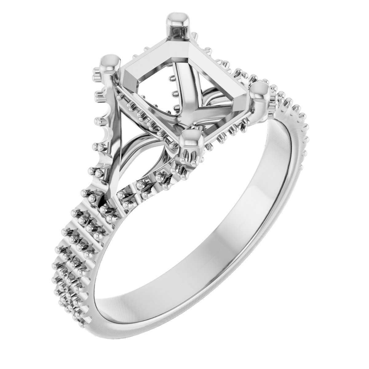 Accented Cathedral Engagement Ring