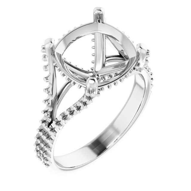 Accented Cathedral Engagement Ring