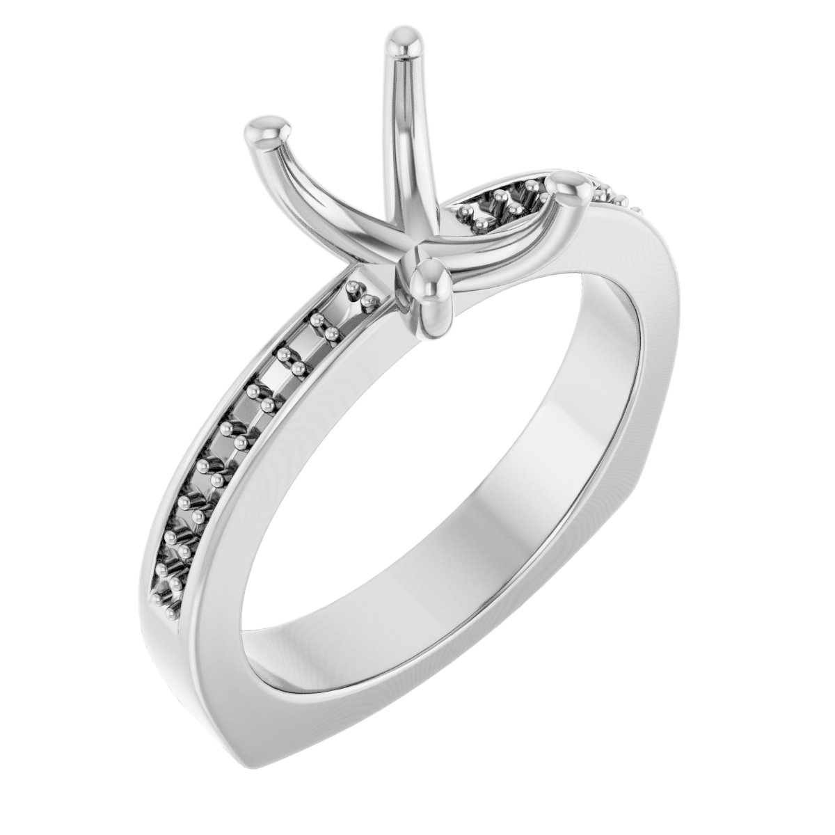 Accented Euro Shank Engagement Ring