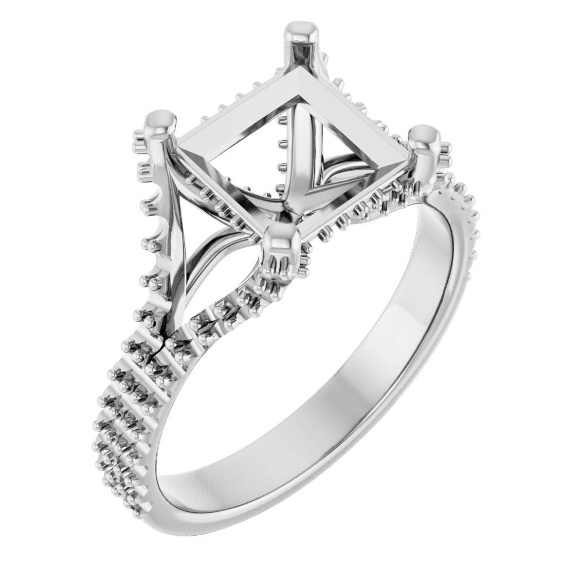 Accented Cathedral Engagement Ring