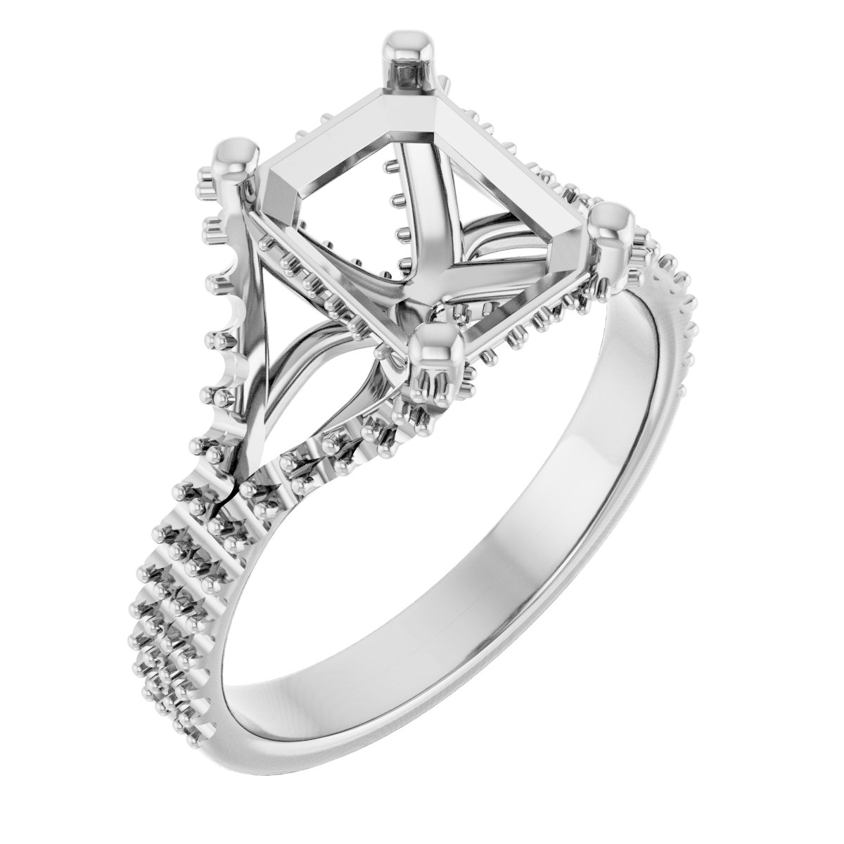 Accented Cathedral Engagement Ring