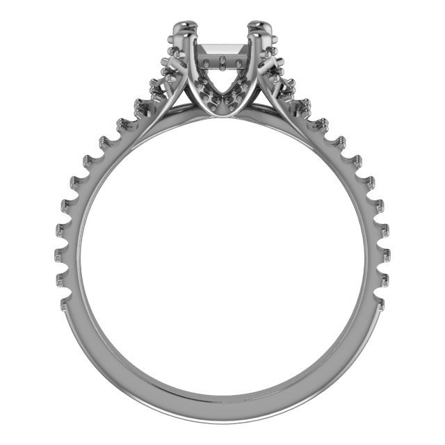 10 mm Square Engagement Ring Mounting view 2
