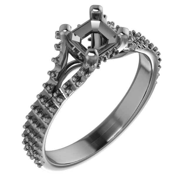 10 mm Square Engagement Ring Mounting