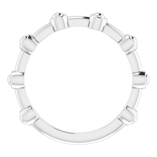 Sterling Silver Beaded Bar Ring