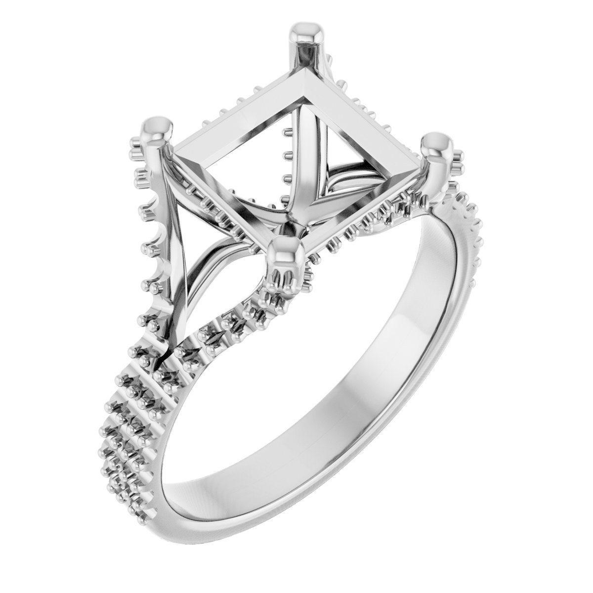 Accented Cathedral Engagement Ring