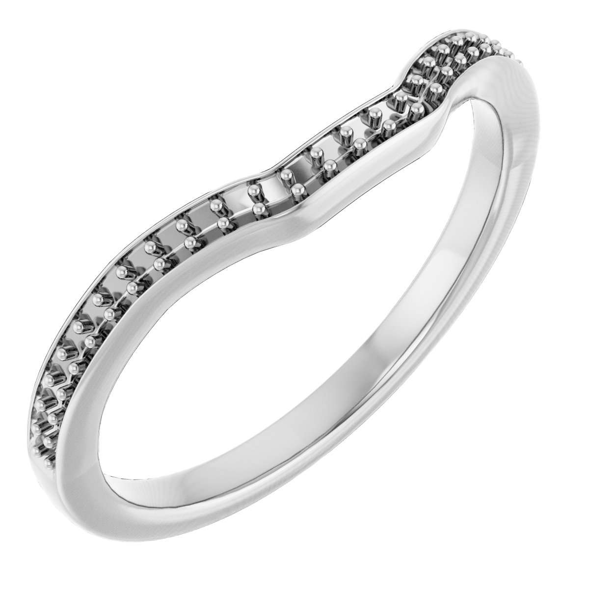 Platinum 1/10 CTW Diamond Band for 7x5 mm Emerald Ring