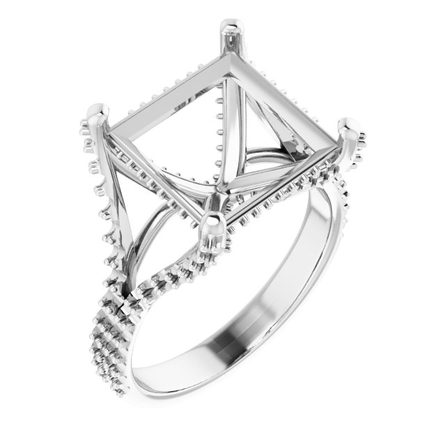 Accented Cathedral Engagement Ring