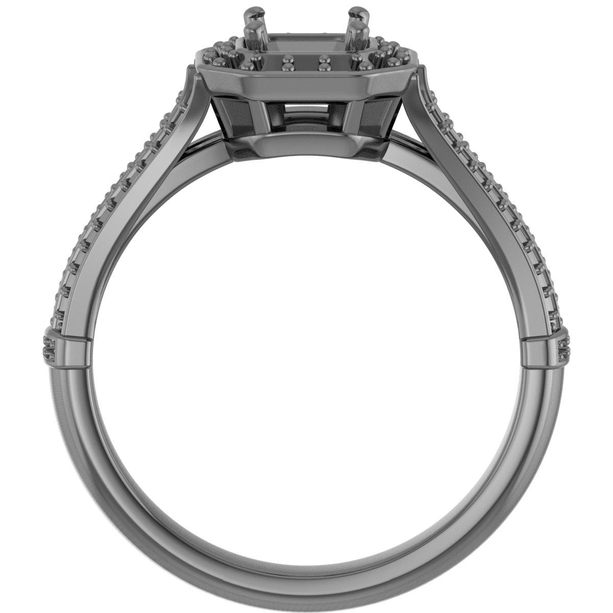 15 mm Round Engagement Ring Mounting view 2