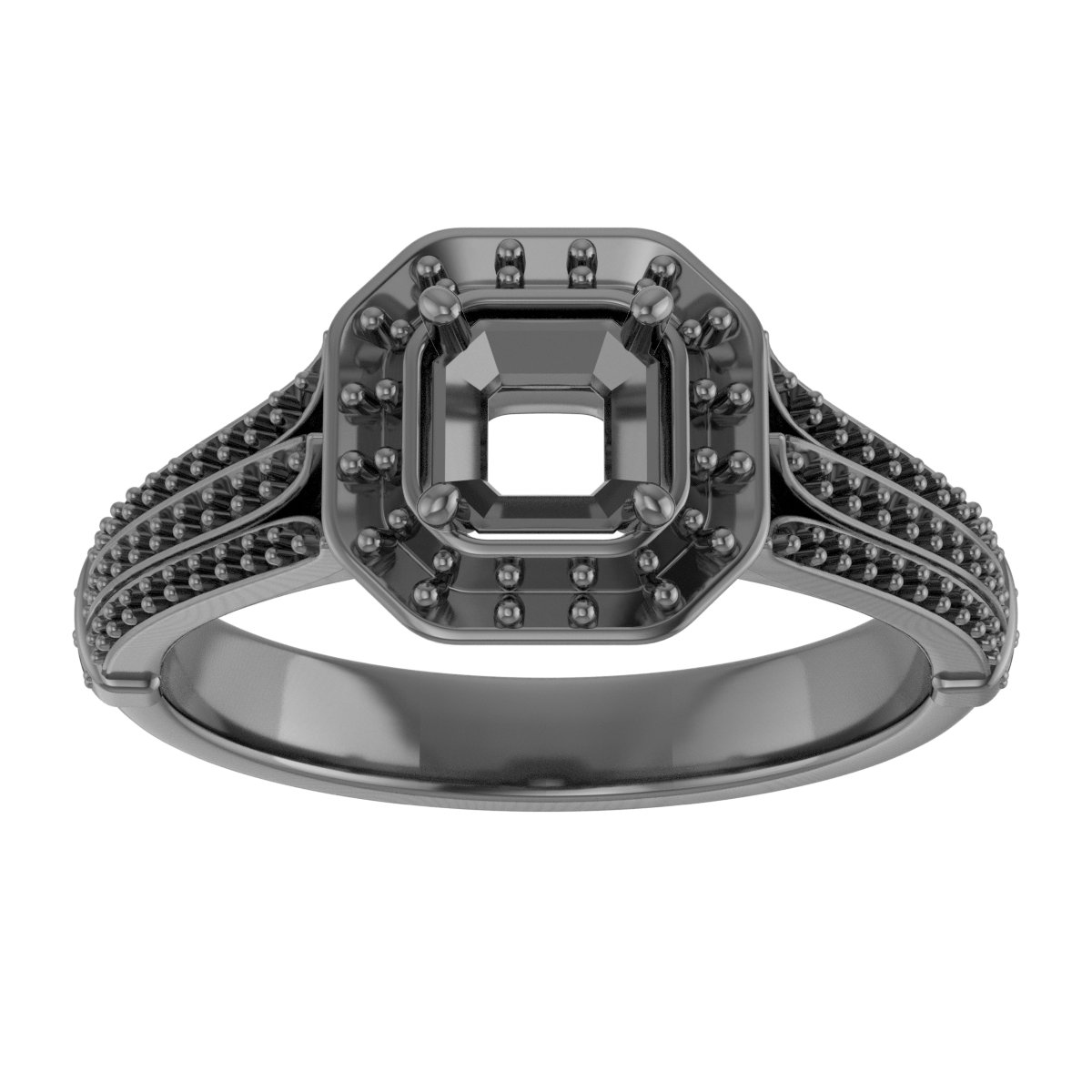 15 mm Round Engagement Ring Mounting view 3