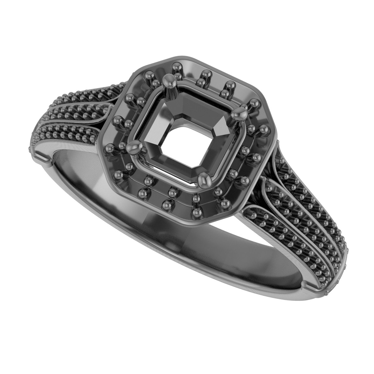 15 mm Round Engagement Ring Mounting view 5