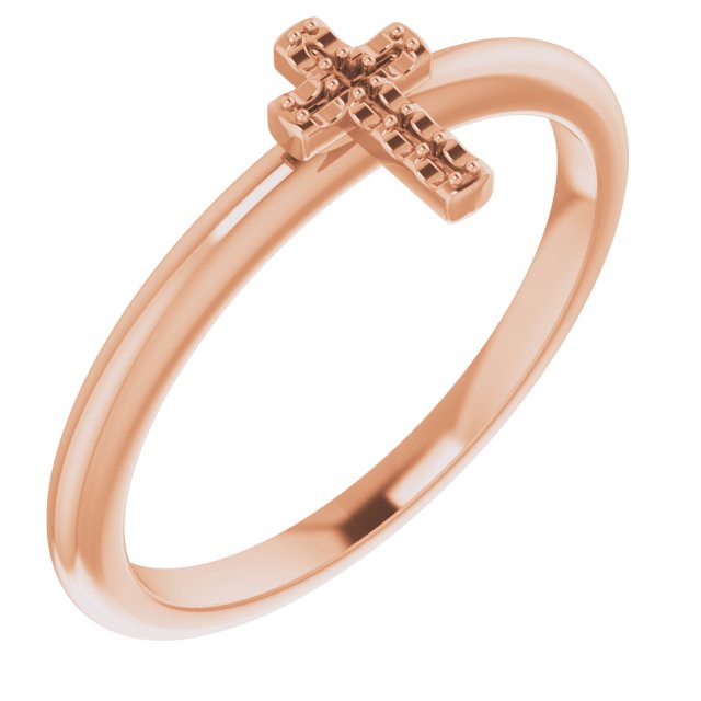 14K Rose .03 CTW Diamond Stackable Cross Ring Ref. 13854007