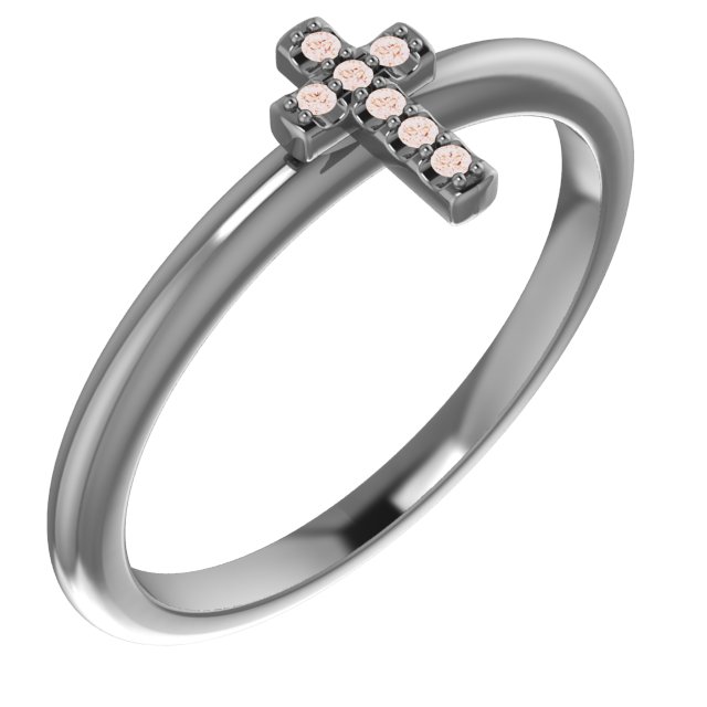 14K Rose .03 CTW Diamond Stackable Cross Ring Ref. 13854007