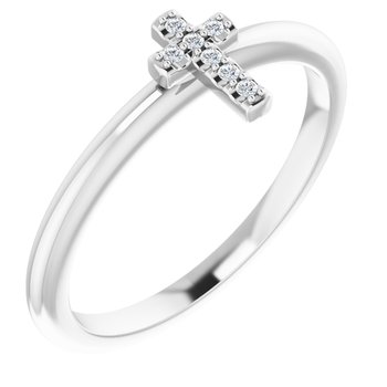 Sterling Silver .03 CTW Diamond Stackable Cross Ring Ref. 13854009
