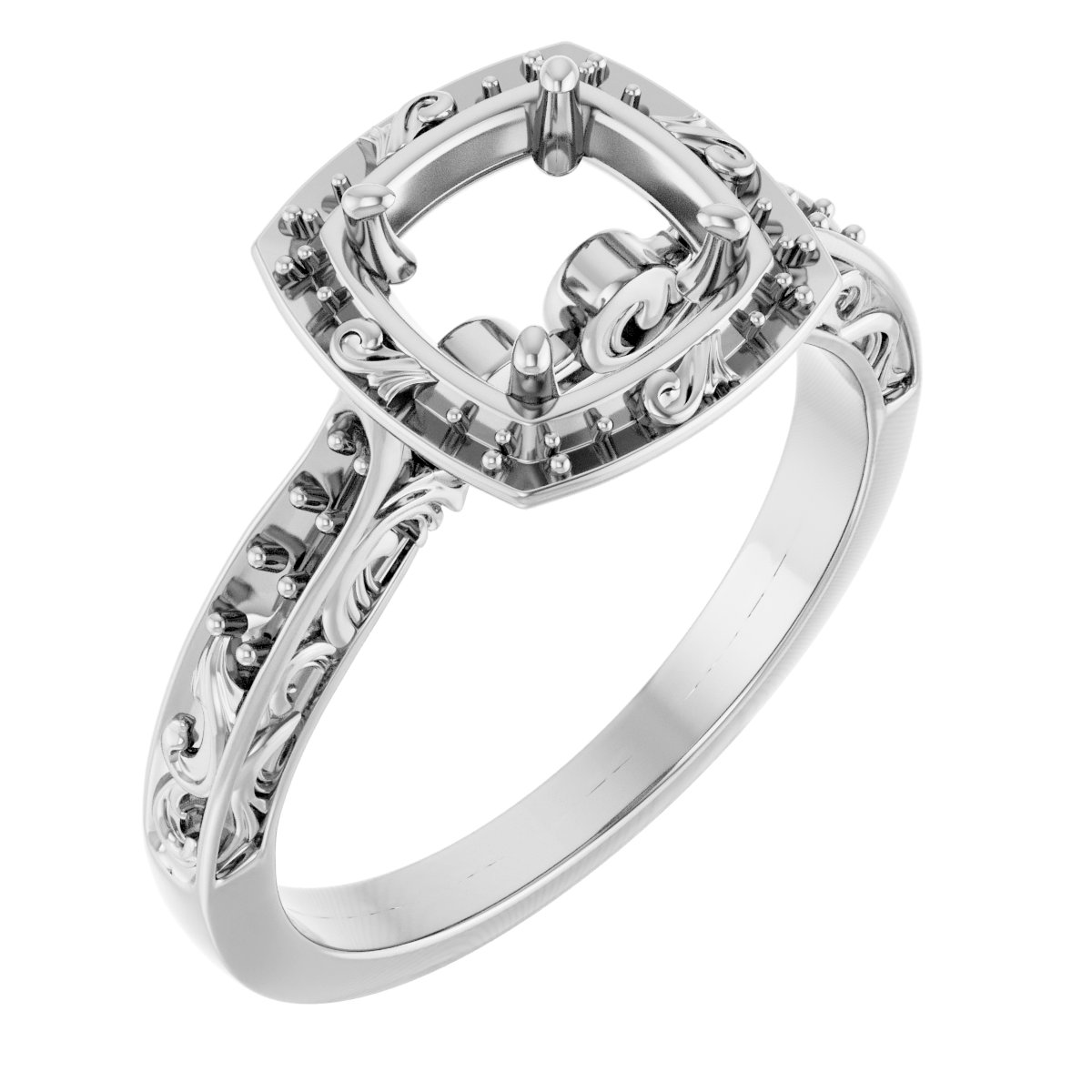 Halo-Style Sculptural Engagement Ring