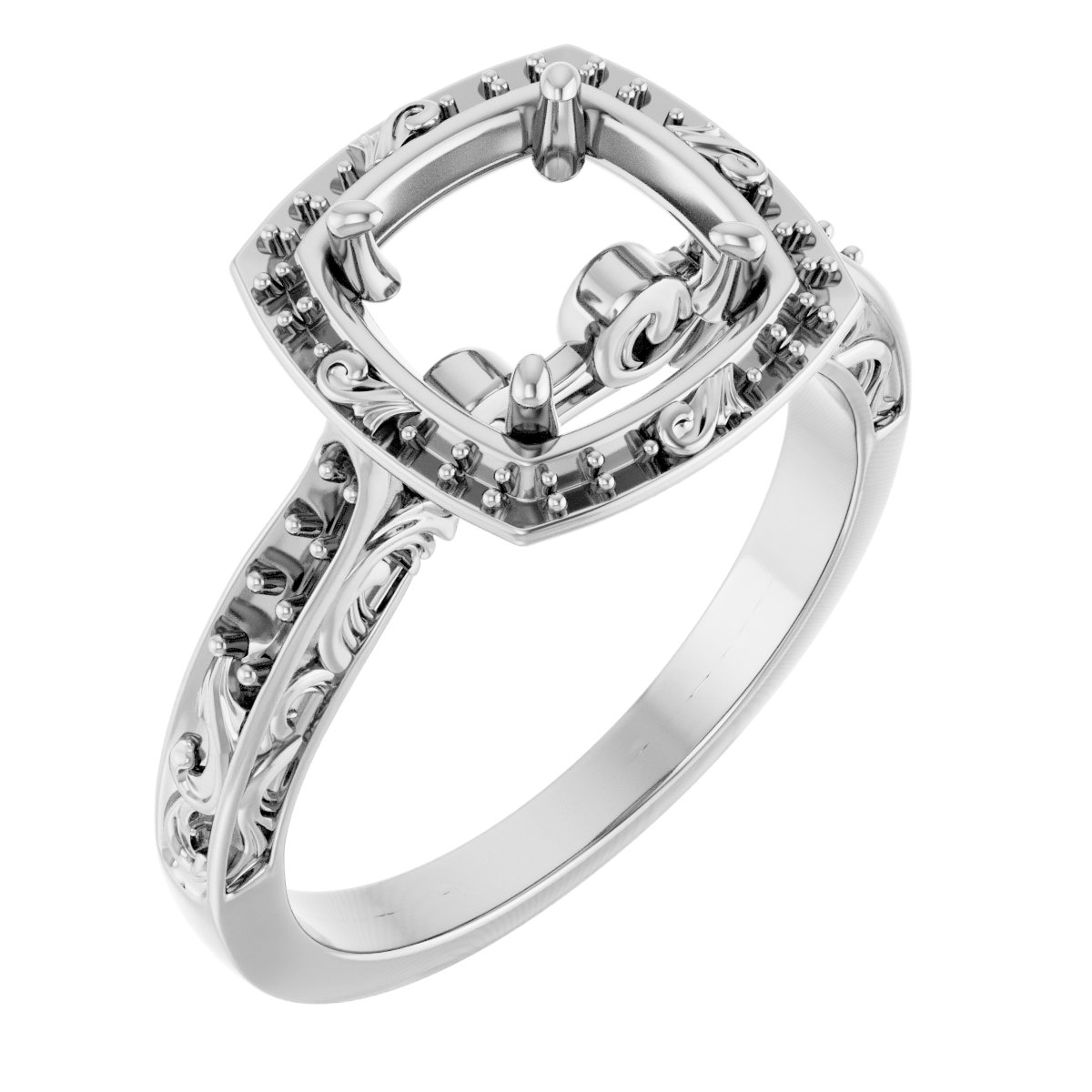 Halo-Style Sculptural Engagement Ring