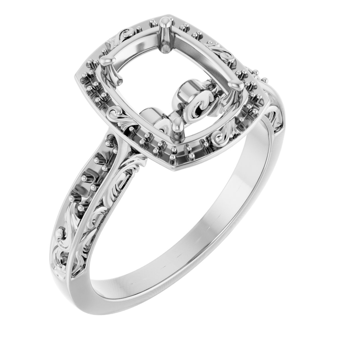 Halo-Style Sculptural Engagement Ring