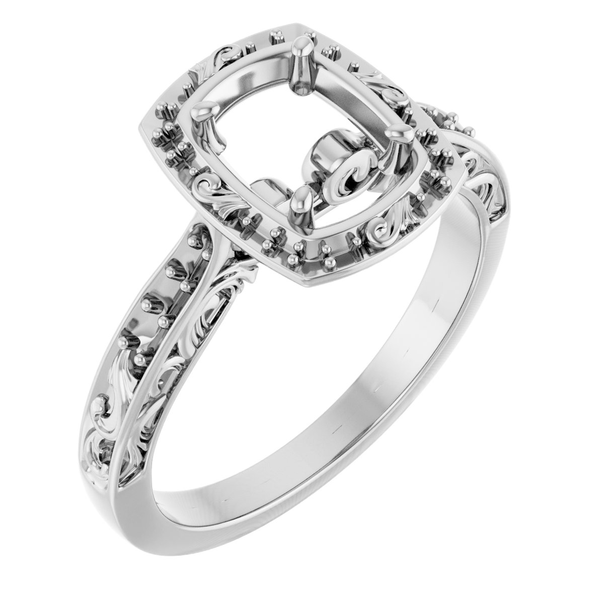 Halo-Style Sculptural Engagement Ring