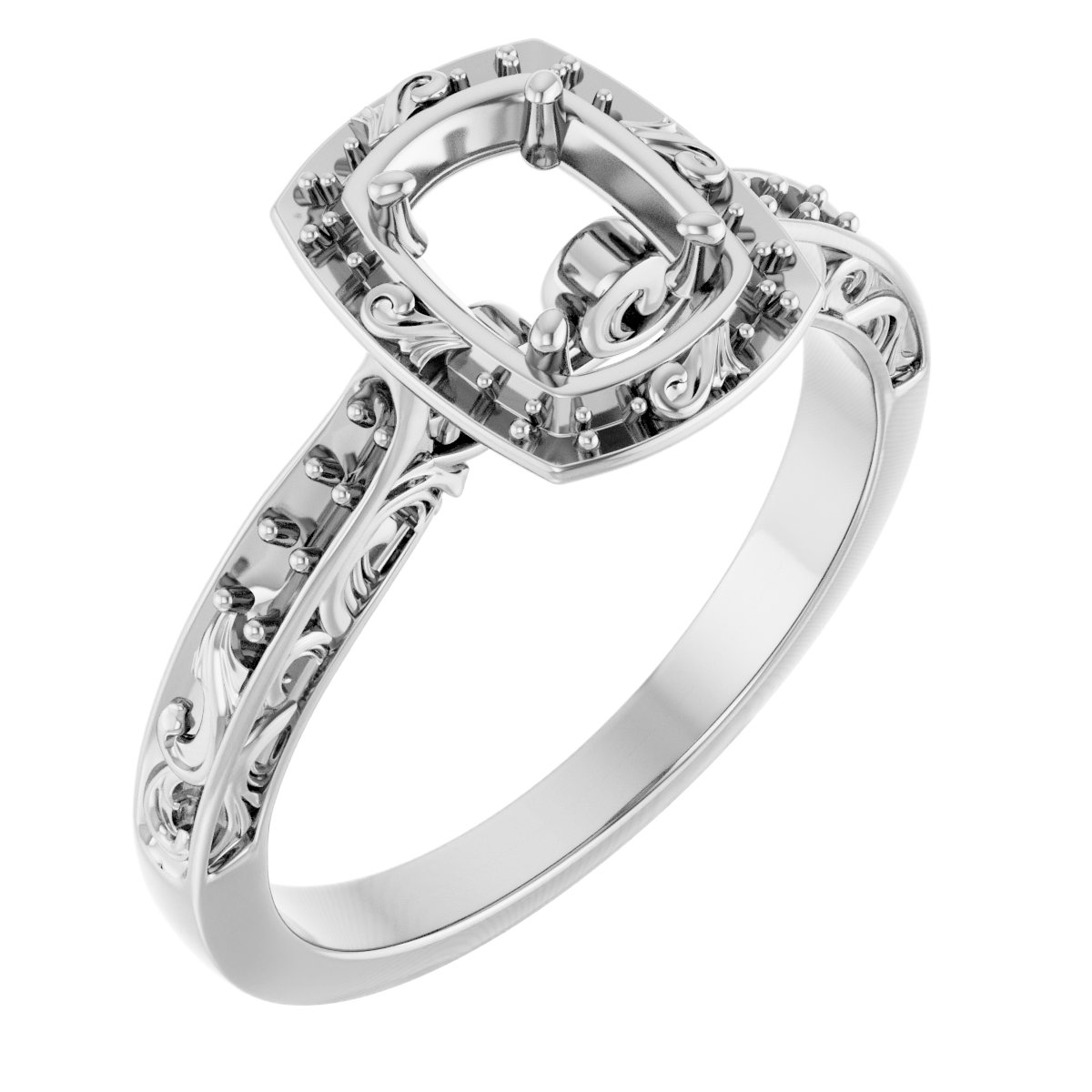 Halo-Style Sculptural Engagement Ring