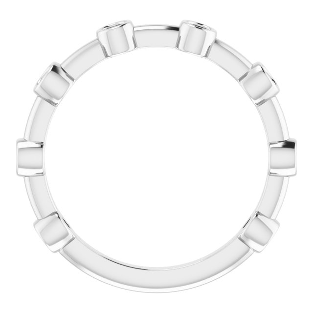 14K White 1/5 CTW Natural Diamond Bezel-Set Bar Ring     