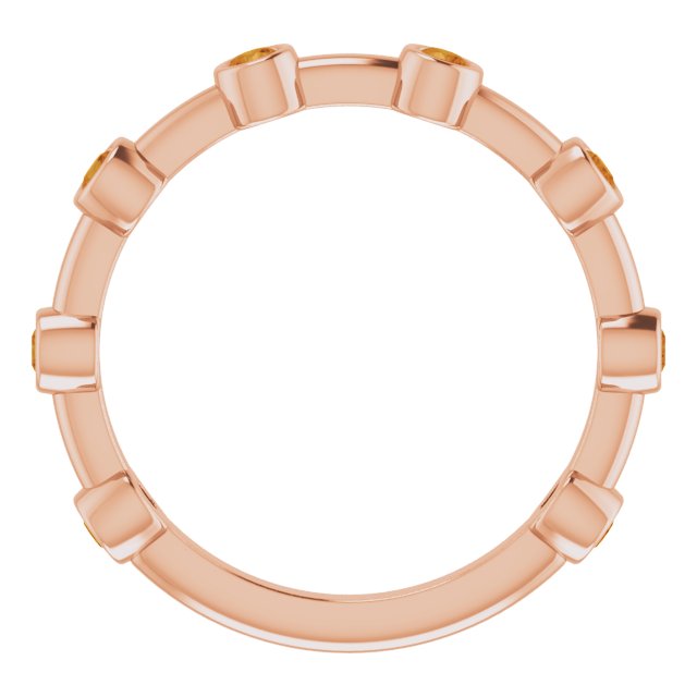 14K Rose Citrine Bezel-Set Bar Ring   