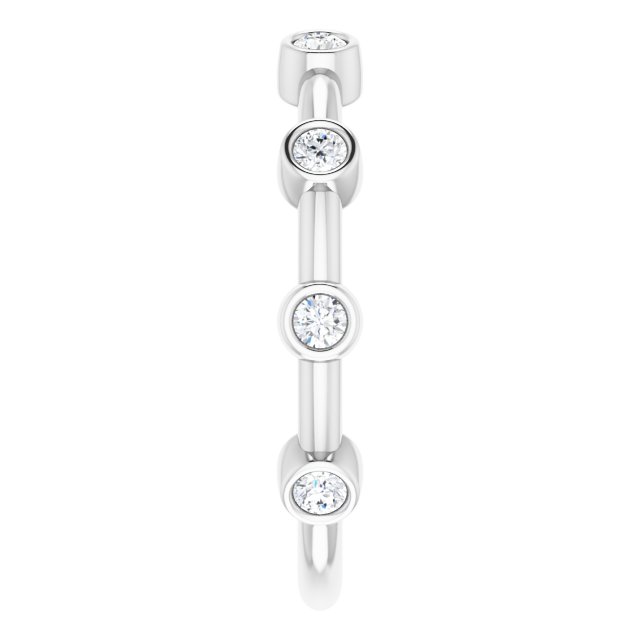 14K White 1/4 CTW Diamond Bezel-Set Bar Ring