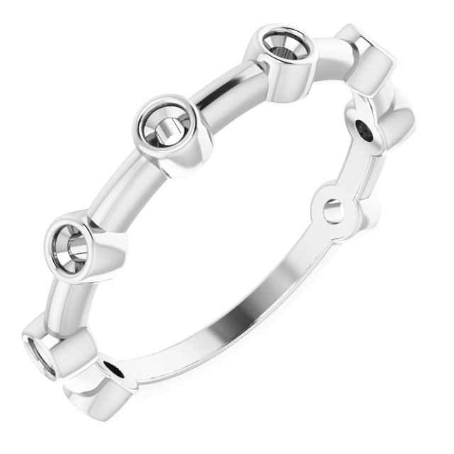 Platinum Natural Aquamarine Bezel-Set Bar Ring