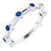Platinum Natural Blue Sapphire Bezel-Set Bar Ring