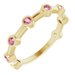 14K Yellow Natural Pink Tourmaline Bezel-Set Bar Ring