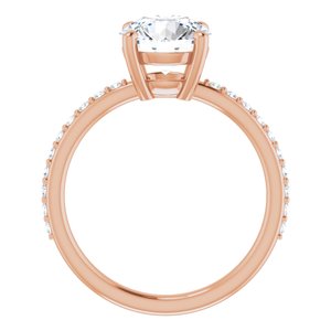 14K Rose 8 mm Round  Forever One™ Moissanite & 1/5 CTW Diamond Engagement Ring