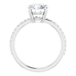 Platinum 8 mm Round  Forever Oneâ„¢ Moissanite & 1/5 CTW Diamond Engagement Ring  
