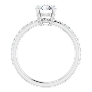 14K White 6.5 mm Round  Forever Oneâ„¢ Moissanite & 1/5 CTW Diamond Engagement Ring  