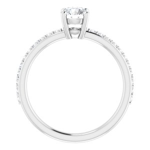 14K White 5 mm Round  Forever One™ Moissanite & 1/5 CTW Diamond Engagement Ring