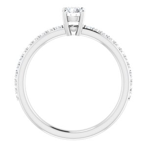 Platinum 4 mm Round  Forever One™ Moissanite & 1/5 CTW Diamond Engagement Ring
