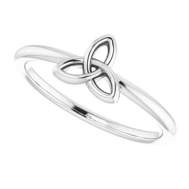 Sterling Silver Celtic-Inspired Trinity Stackable Ring  