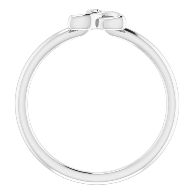 14K White Stackable Celtic-Inspired Trinity Ring  