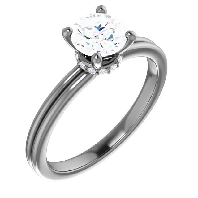 Continuum Sterling Silver 6.5 mm 1 Carat Round Engagement Ring