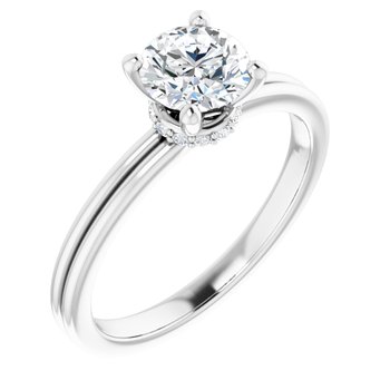 Continuum Sterling Silver 6.5 mm 1 Carat Round Engagement Ring