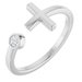 Sterling Silver .06 CTW Natural Diamond Negative Space Cross Ring 