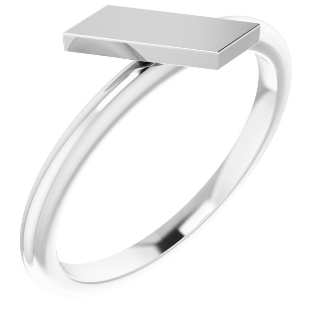 Platinum Stackable Bar Ring 